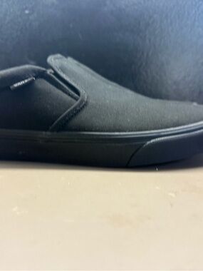 New Men's Vans Asher Slip On Canvas Sneakers Black/Black VN000SEQ186 Size Men 9